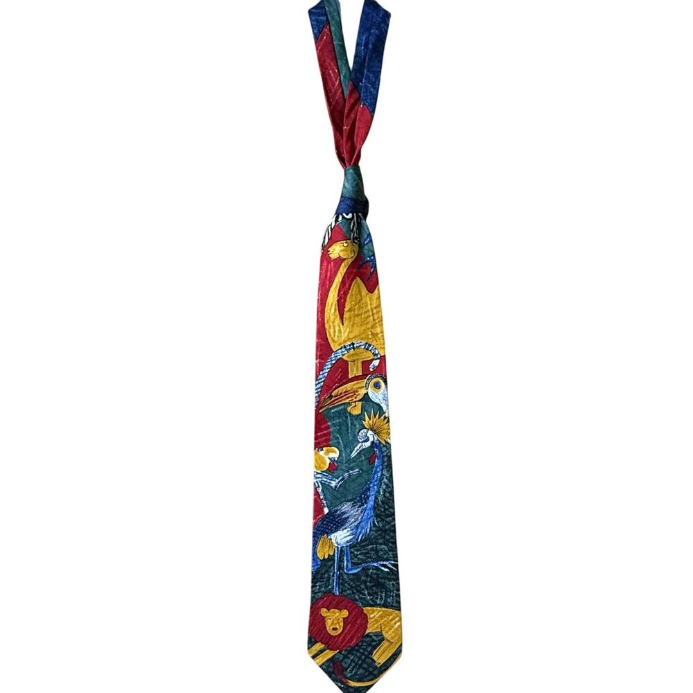 1991 Vintage WWF Neck Tie Design NO: 104 Size 57.5" in Multicolor